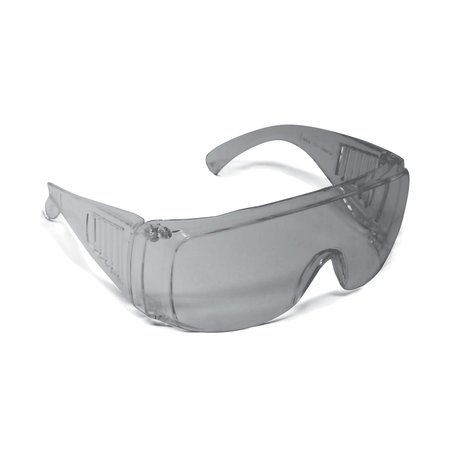 Optic Max Visitor Safety Glasses, OTG, vented temples, Gray Lens 155G